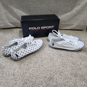 2 Paire Polo by Ralph Lauren White and Blue Sneakers